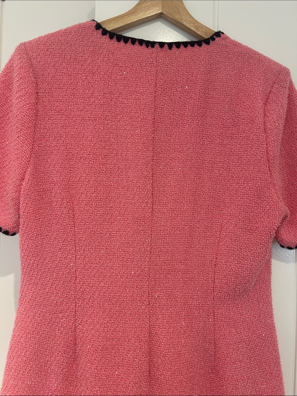 Pink Short Sleeve Dress with Black Trim - Picture 5 of 8